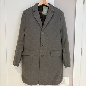 H&M Men's Wool-Blend Gray Pea Coat